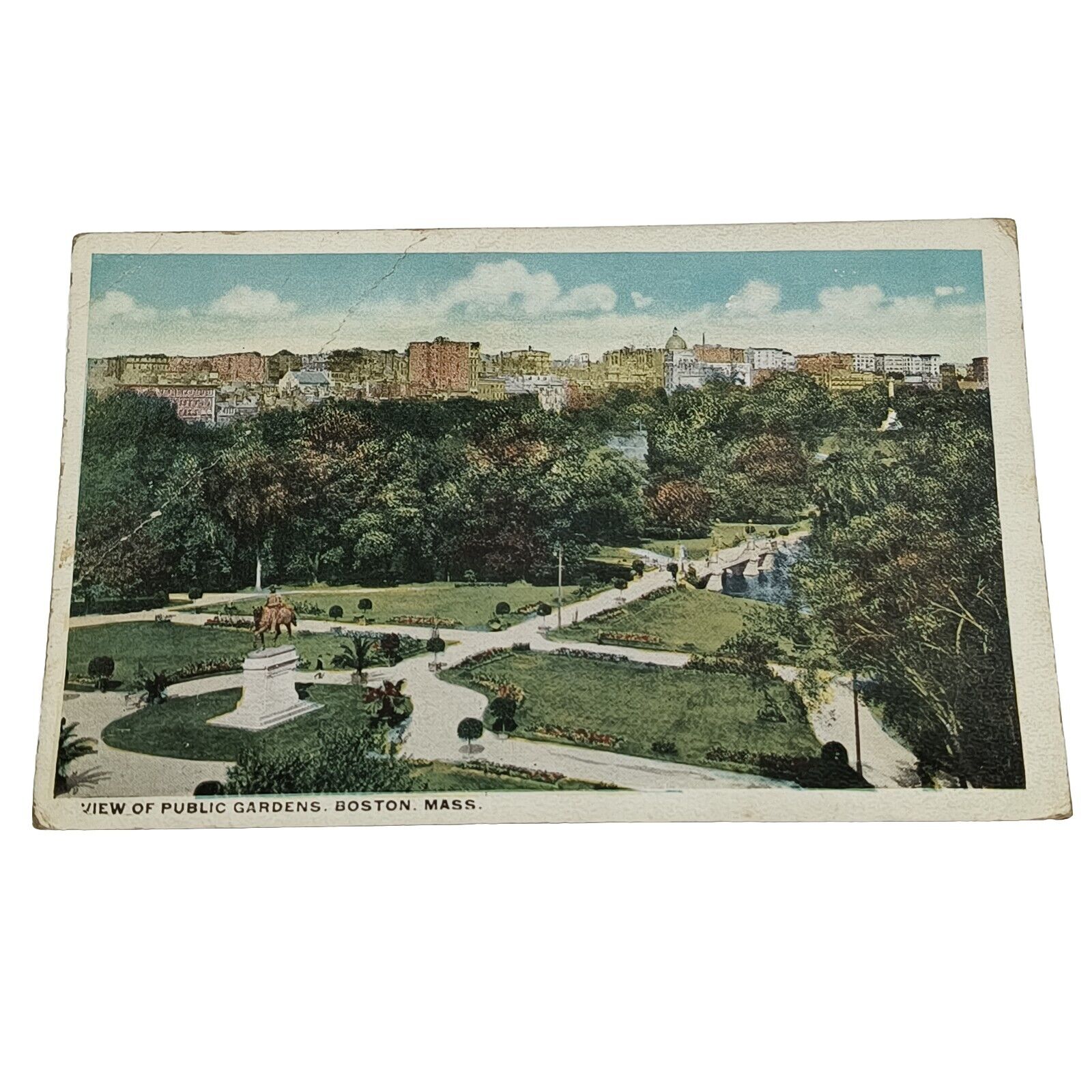 Boston, Massachusetts MA - The Public Gardens & Beacon Hill - Vintage Postcard