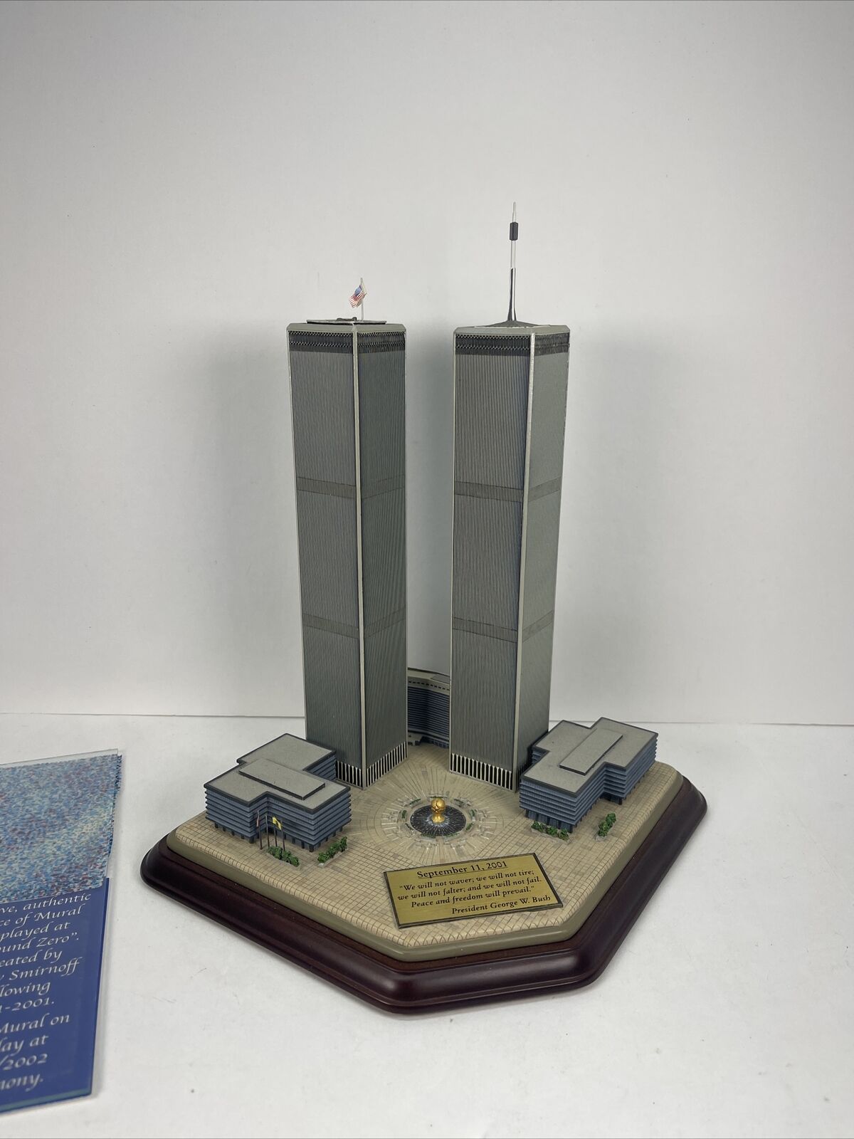 Danbury Mint 9/11 World Trade Center WTC Twin Towers Commemorative Statue Model
