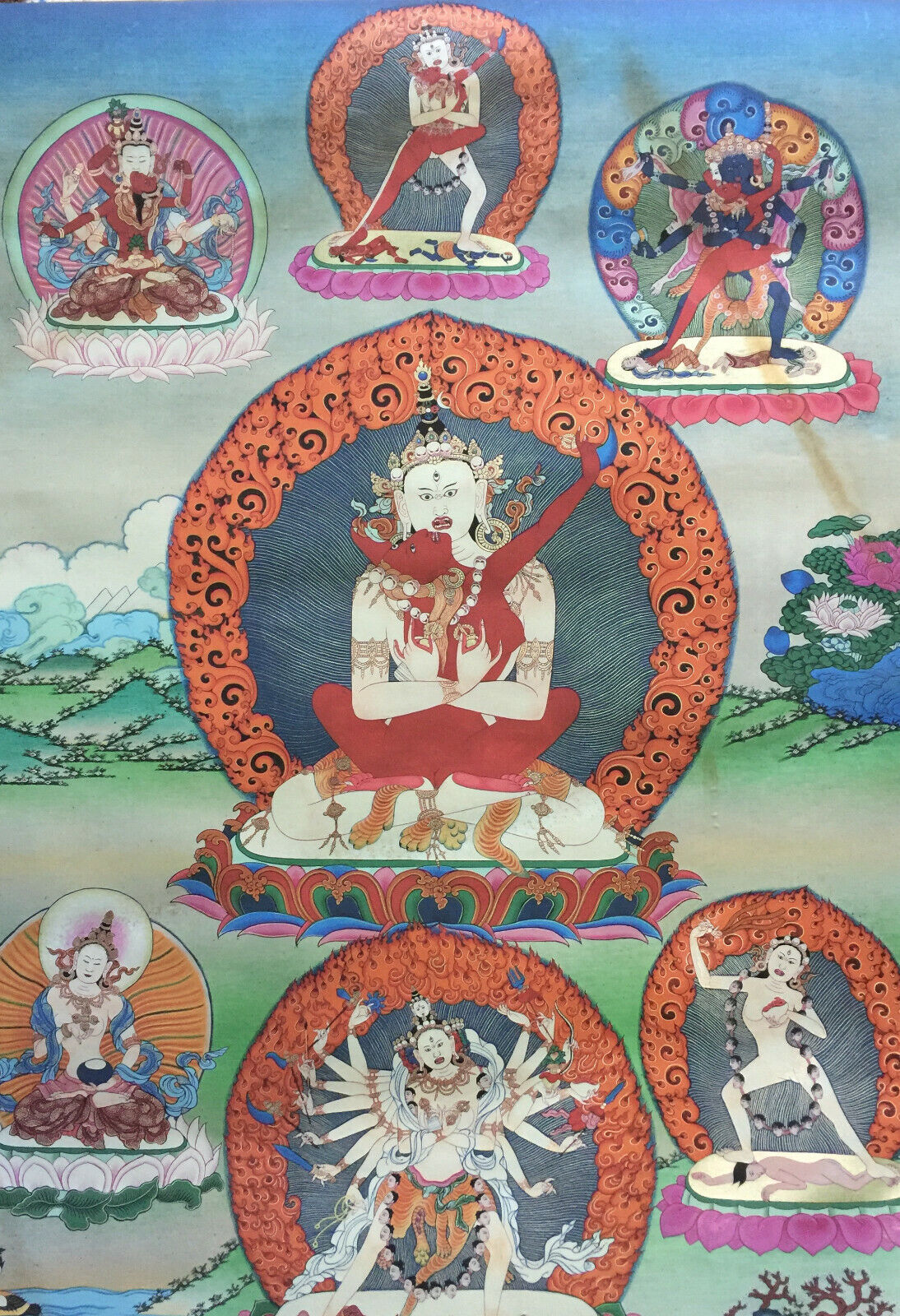 Vintage or Antique Buddhist THANGKA TANGKA Silk Painting 35\