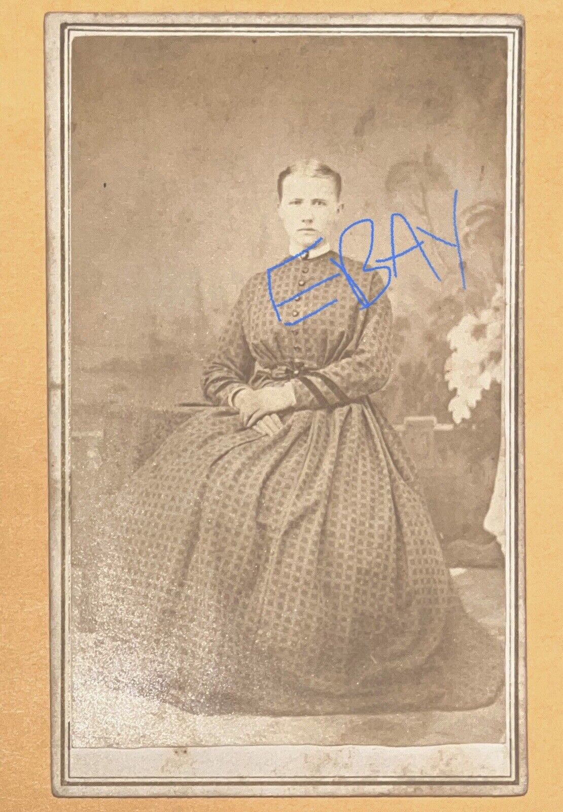 Vintage 1860s CDV Photo Identified Young Woman Snooks Stoots -BELLVILLE, OHIO