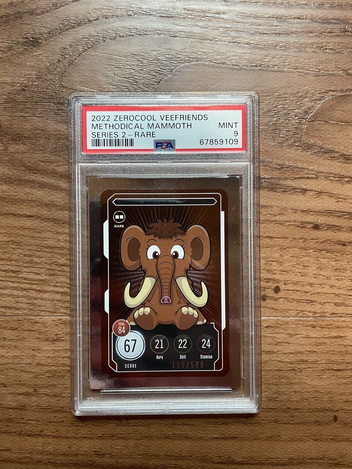 VeeFriends Series 2 Compete & Collect *RARE* Methodical Mammoth 109/500. PSA 9