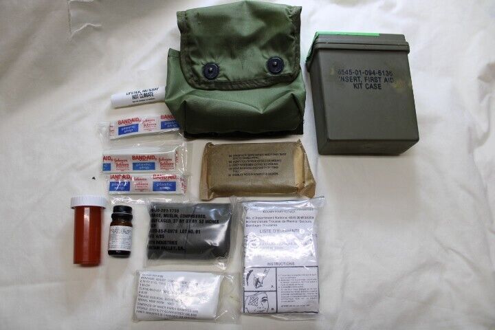 US Military Issue Individual First Aid Kit Bandage Pouch Box Insert Set IFAK