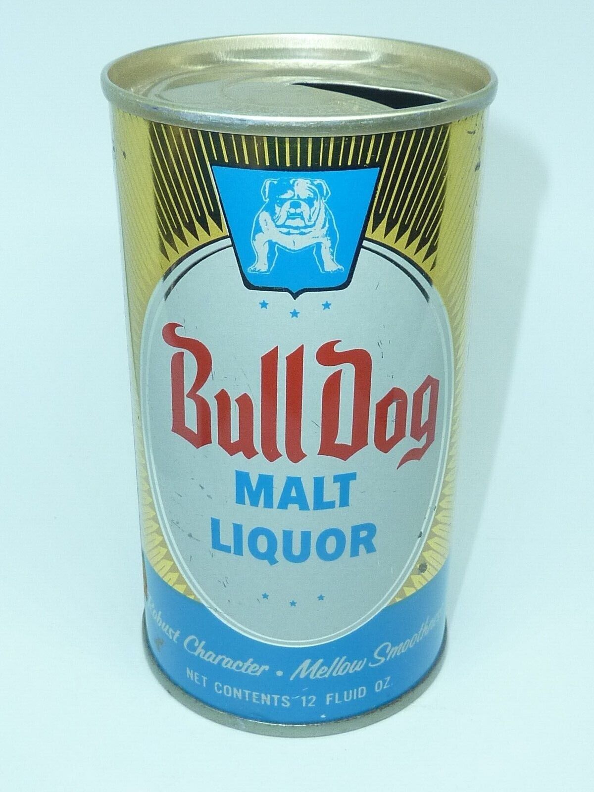 Empty Top Opened 12oz Bull Dog Malt Liquor S.S. Tab-Top 