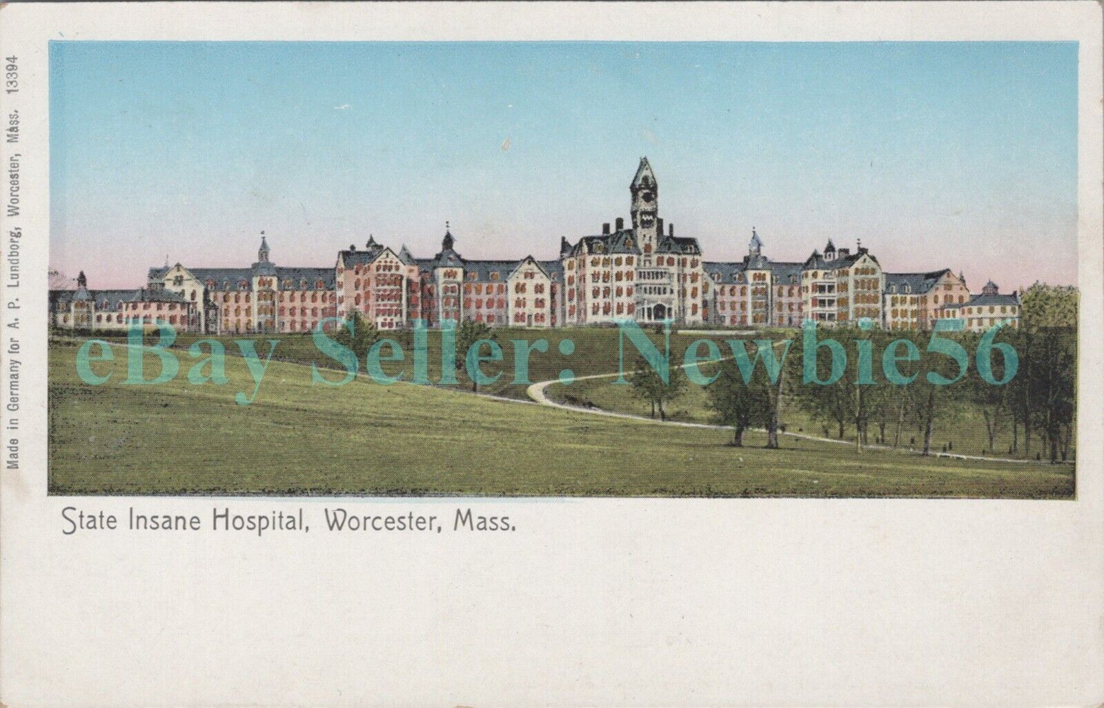 Worcester Mass MA - STATE INSANE HOSPITAL - Copper Windows Postcard Asylum