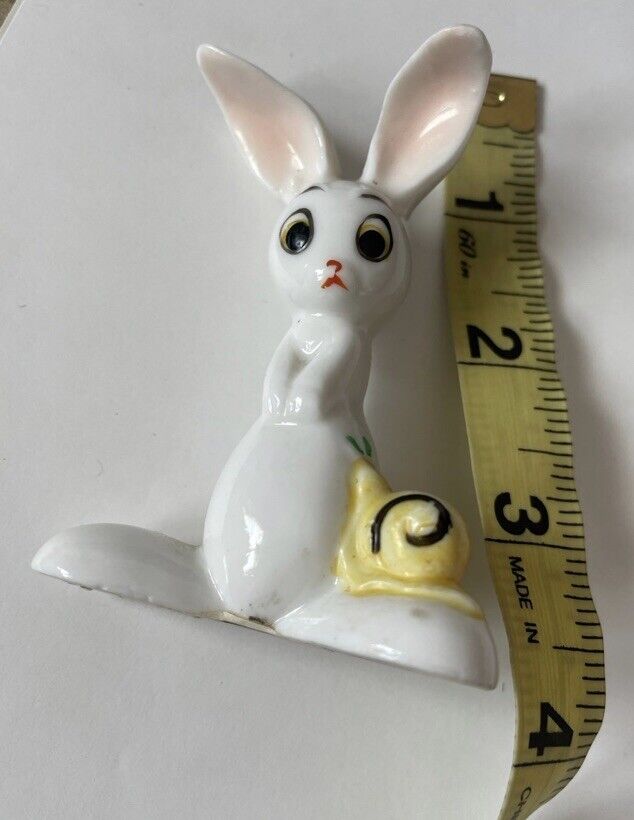 Vintage Simson Giftware snail Bunny Porcelain Figurine Figure Rabbit Ceramic EUC
