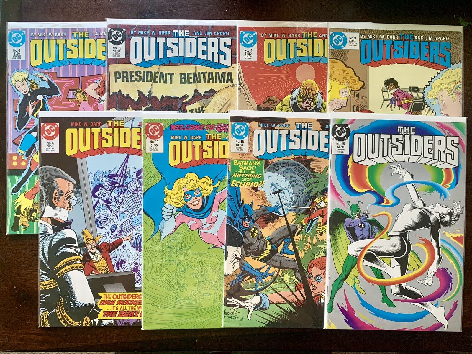 1986/1987 The Outsiders DC Comic Books- Volume No. # 6, 8, 9, 11, 12, 16, 18, 19