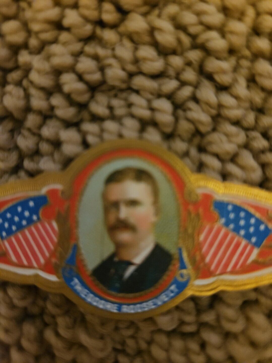 Pre 1910 Teddy Theodore Roosevelt Mint Condition Cigar Band Lable Tobacciana 