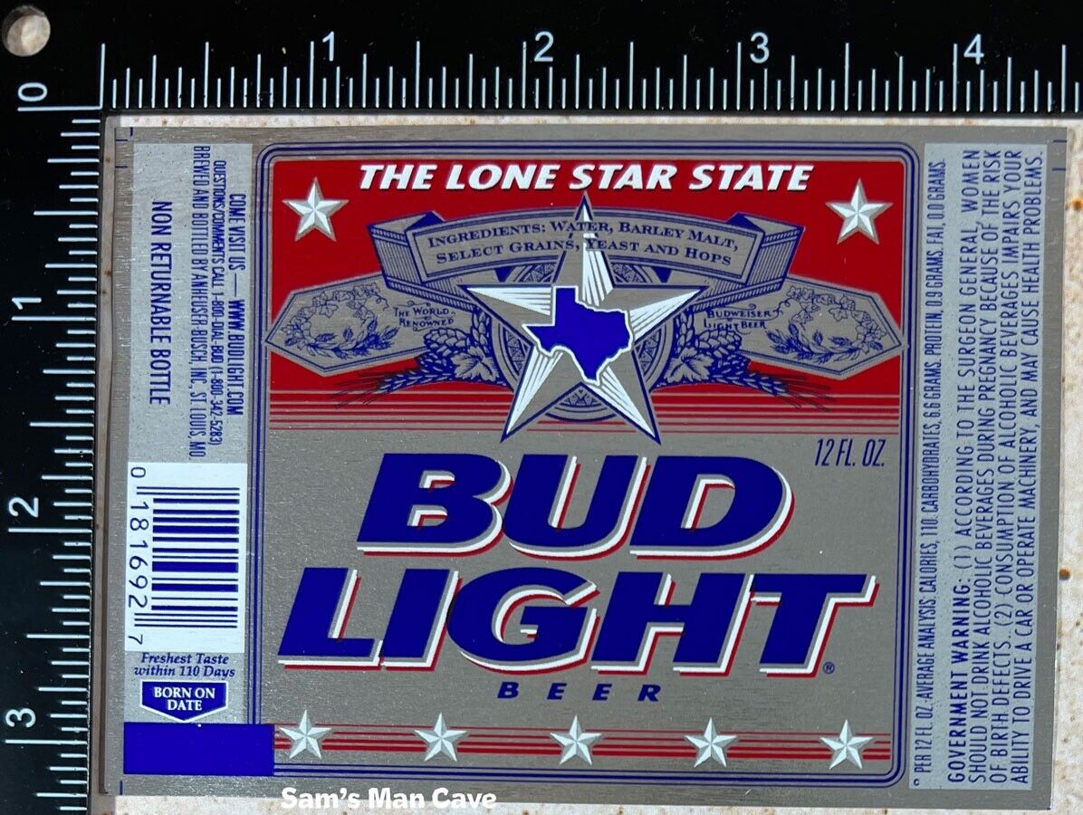 Bud Light The Lone Star State Texas Beer Label