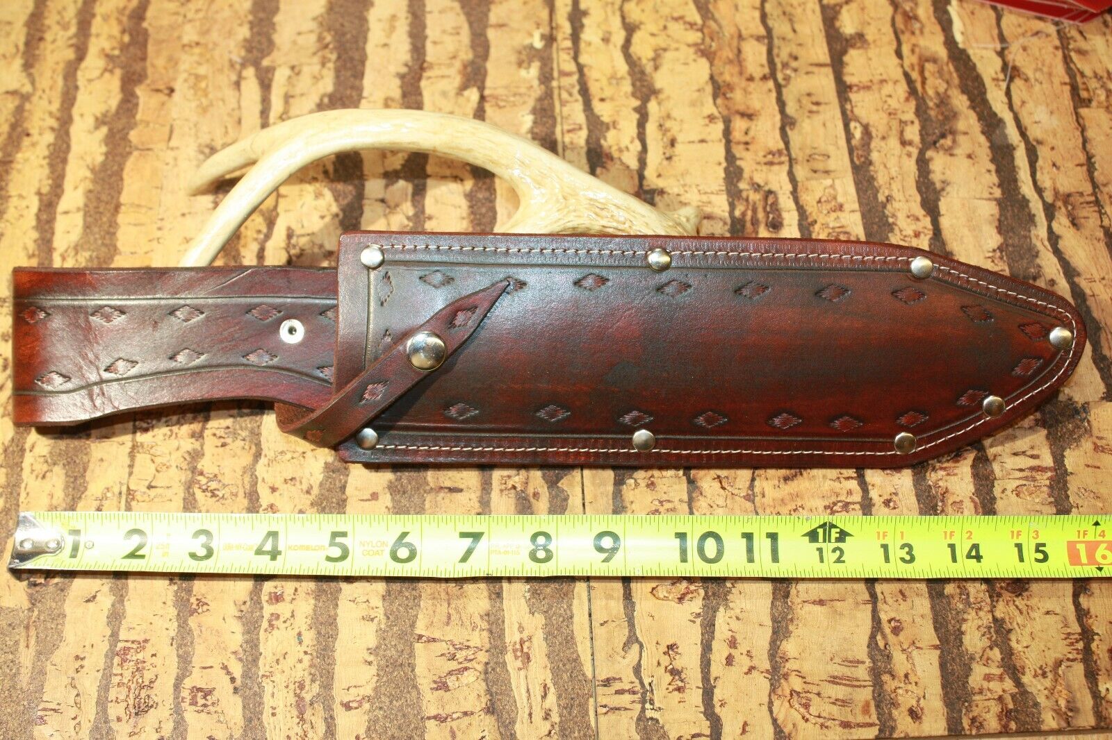 Beautiful Custom THICK leather { XL-BOWIE } knife sheath_USA..
