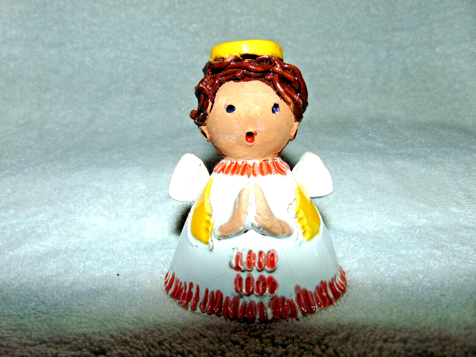 Handmade Clay Angel Figurine~Praying~3 3/4\