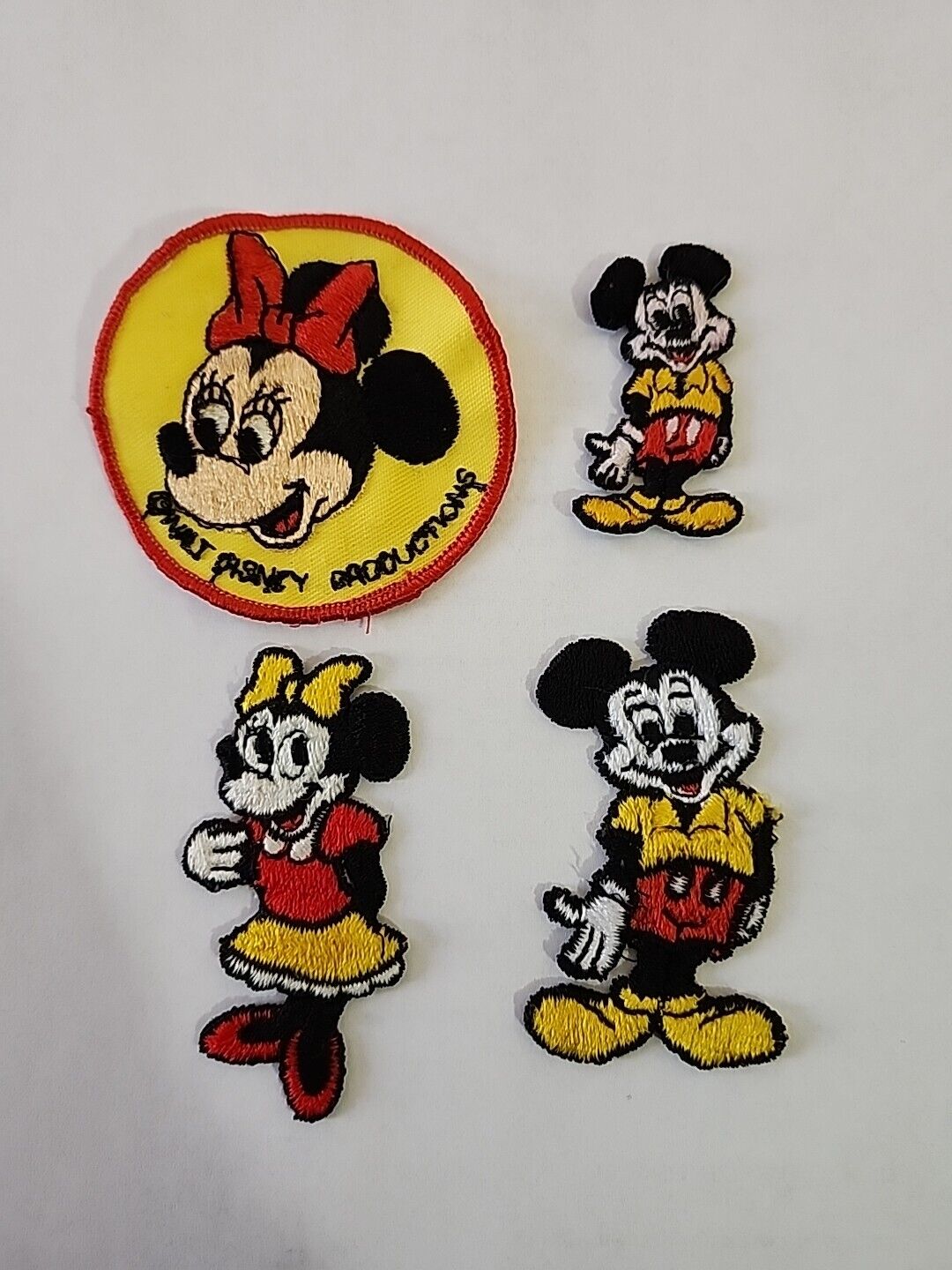4 Vintage  Mickey & Minnie  Mouse Sew On Applique  Patches