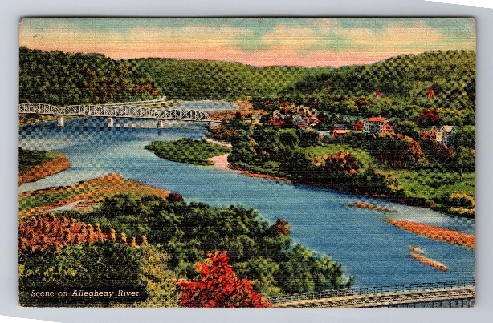 Du Bois PA-Pennsylvania, Junction Of French Creek, Vintage c1941 Postcard