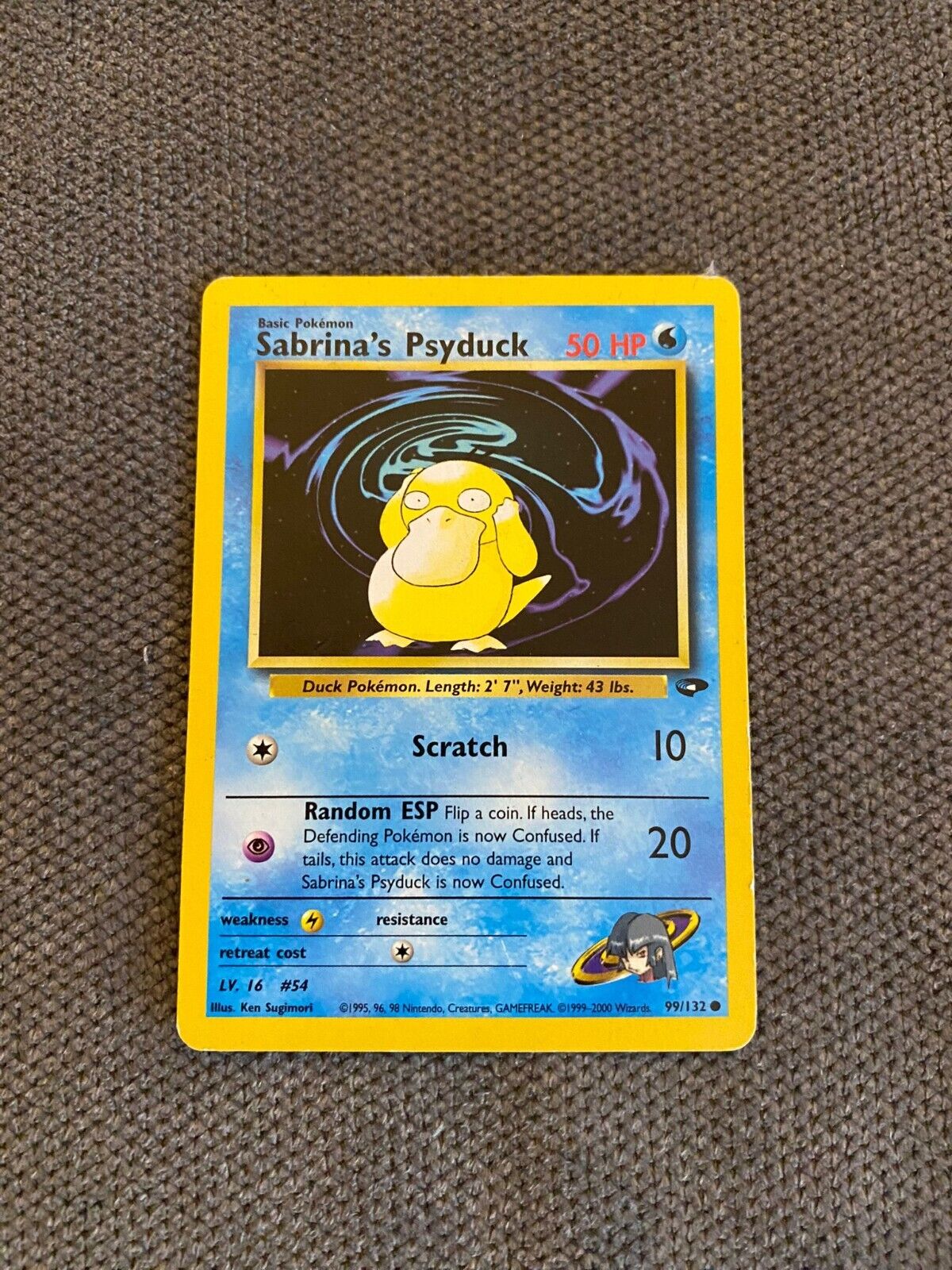 Pokemon Card Sabrina\'s Psyduck Gym Challenge 1st Edition Common 99/132 Very Good