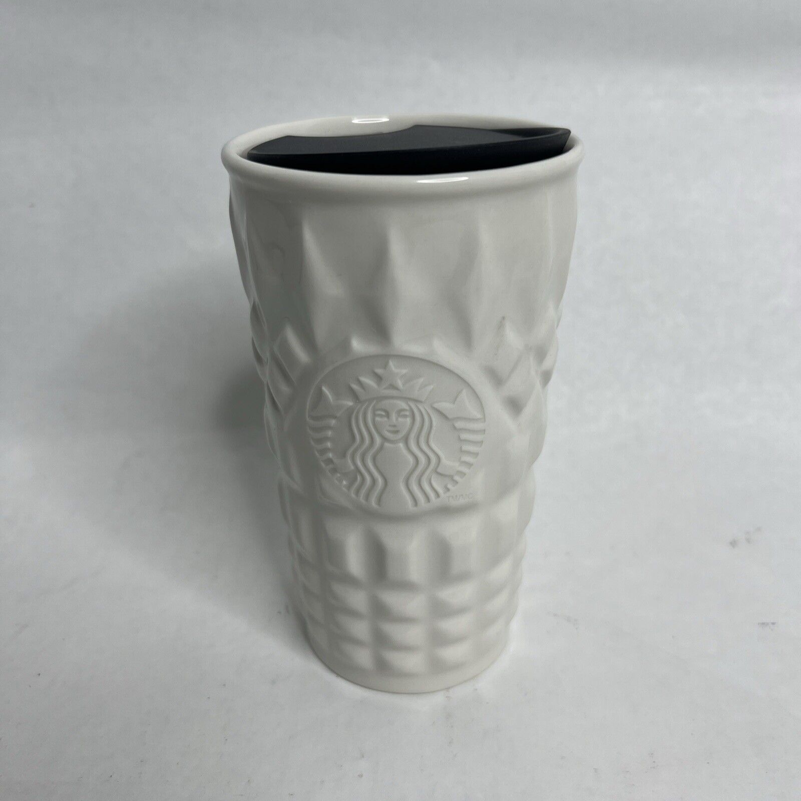 2014 Starbucks 10oz Ceramic White Tumbler w/Lid