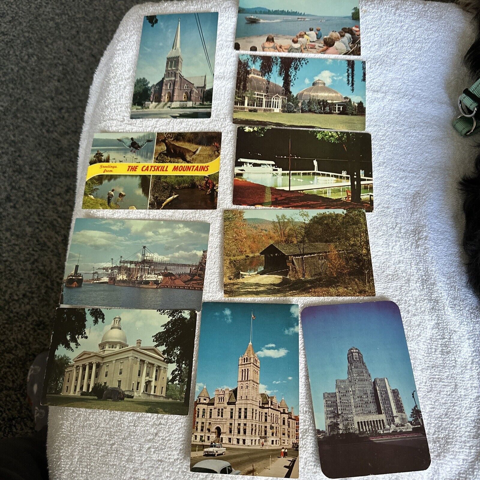 Vintage Lot 10 New York USA  Postcards Catskills Court House City Hall