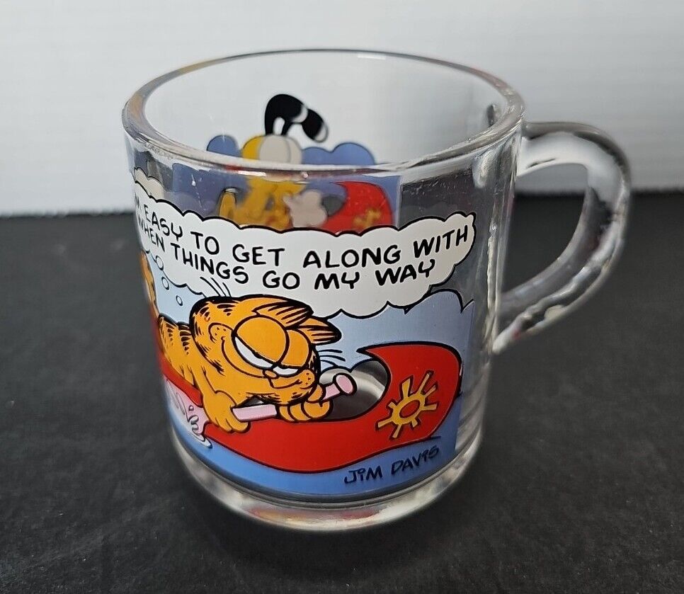 Vintage McDonald\'s Garfield Glass Coffee Mug 10oz 1978 \