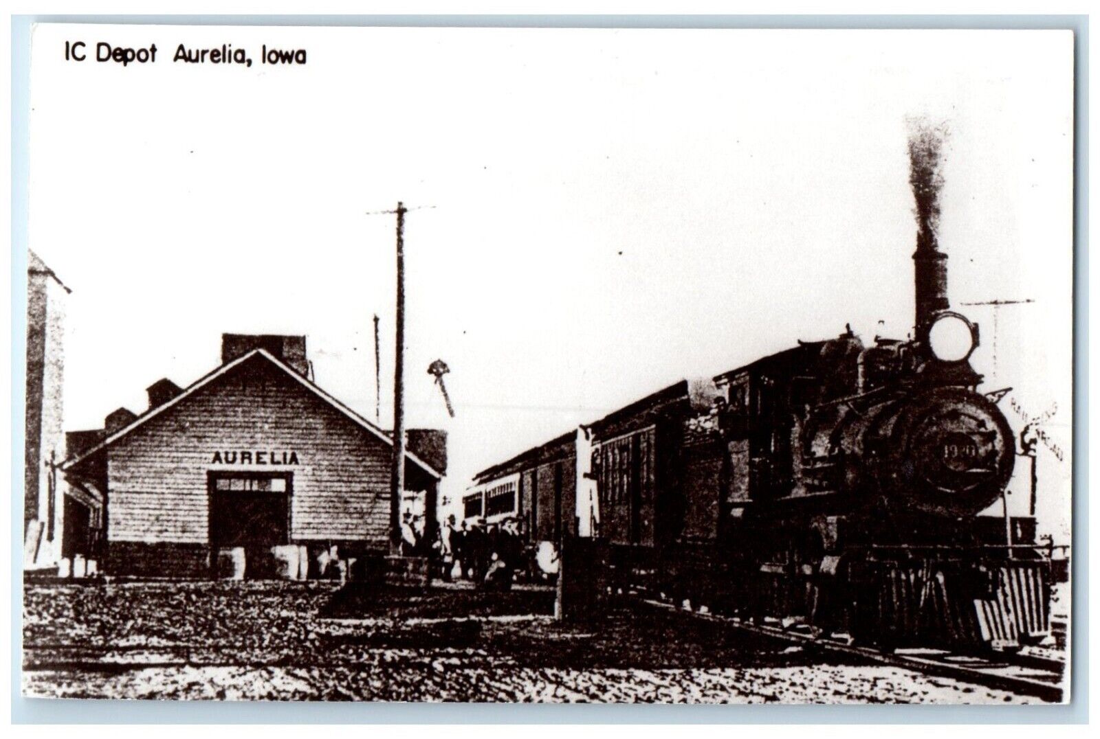 c1960's IC Depot Aurelia Iowa Railroad Train Depot Station RPPC Photo Postcard