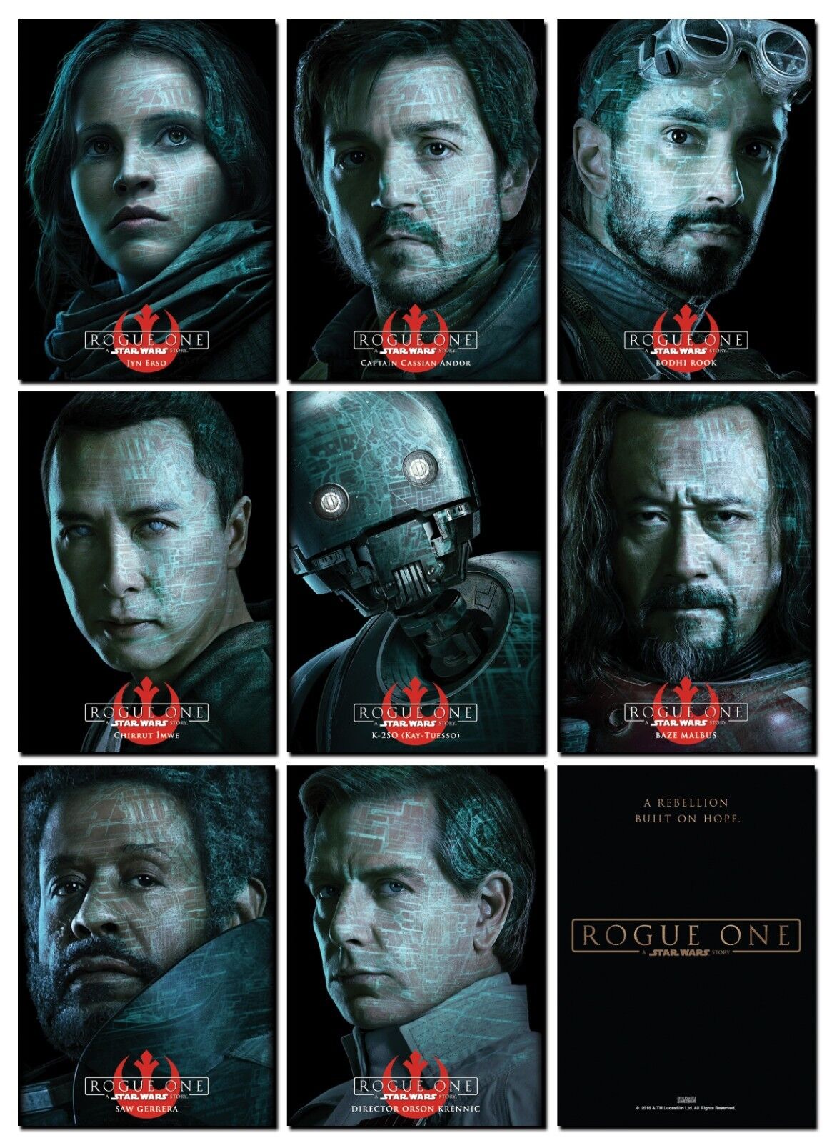 ROGUE ONE A STAR WARS STORY - 8 Card Character Promo Set