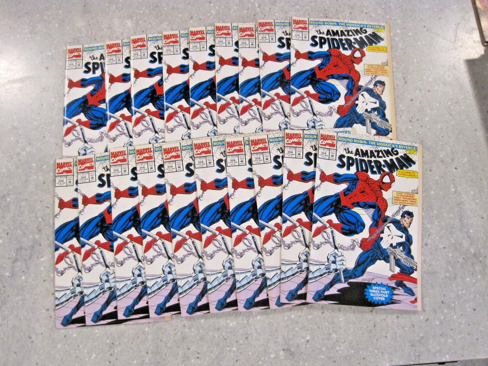 Marvel The Amazing Spider-Man #358 Lot of 19 Books 3-Part Foldout (42)