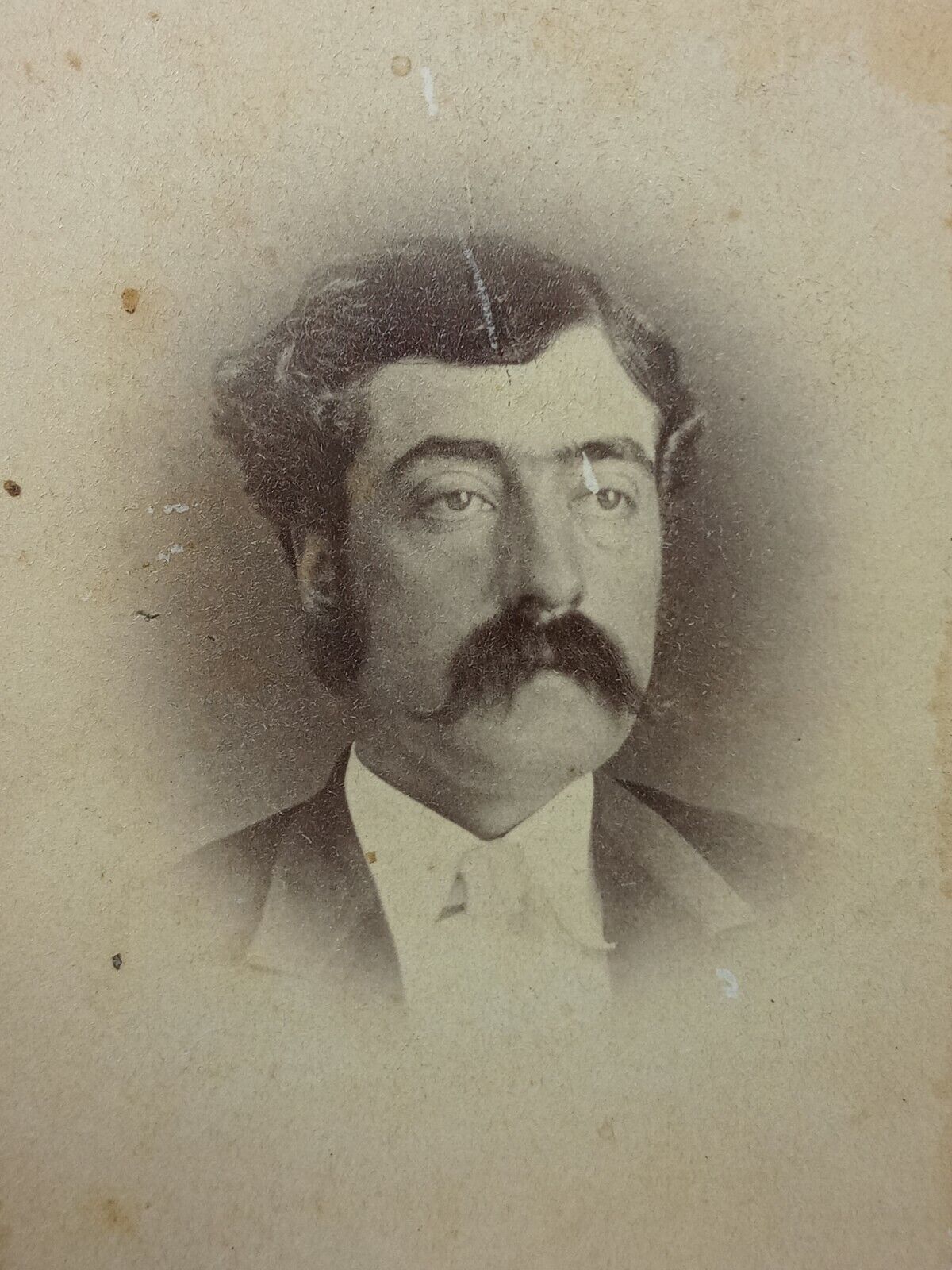 Uncle George Robinsons Mustache Antique Victorian CDV Photograph