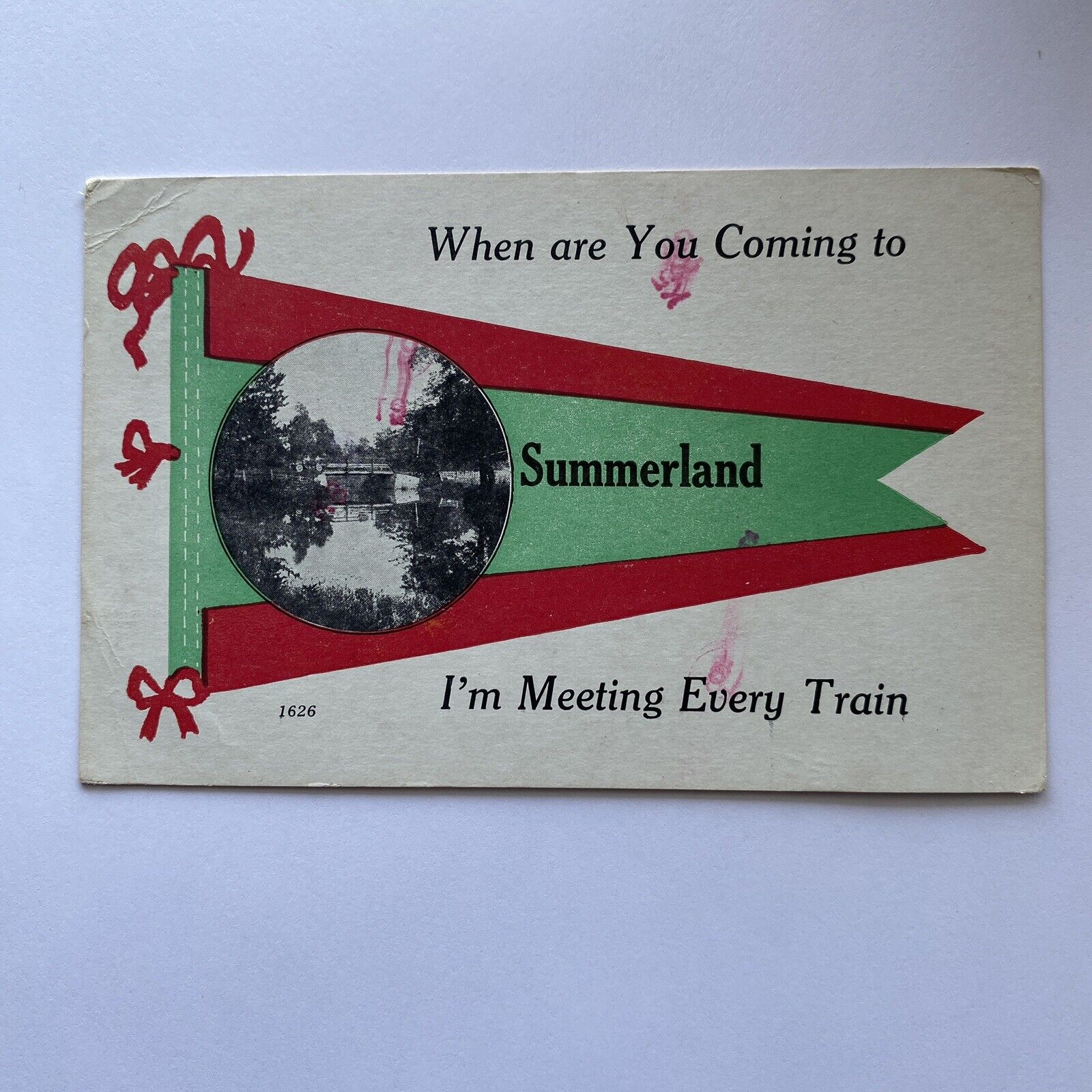 When Are You Coming To Summerland Postcard California Pennant Posted 1990