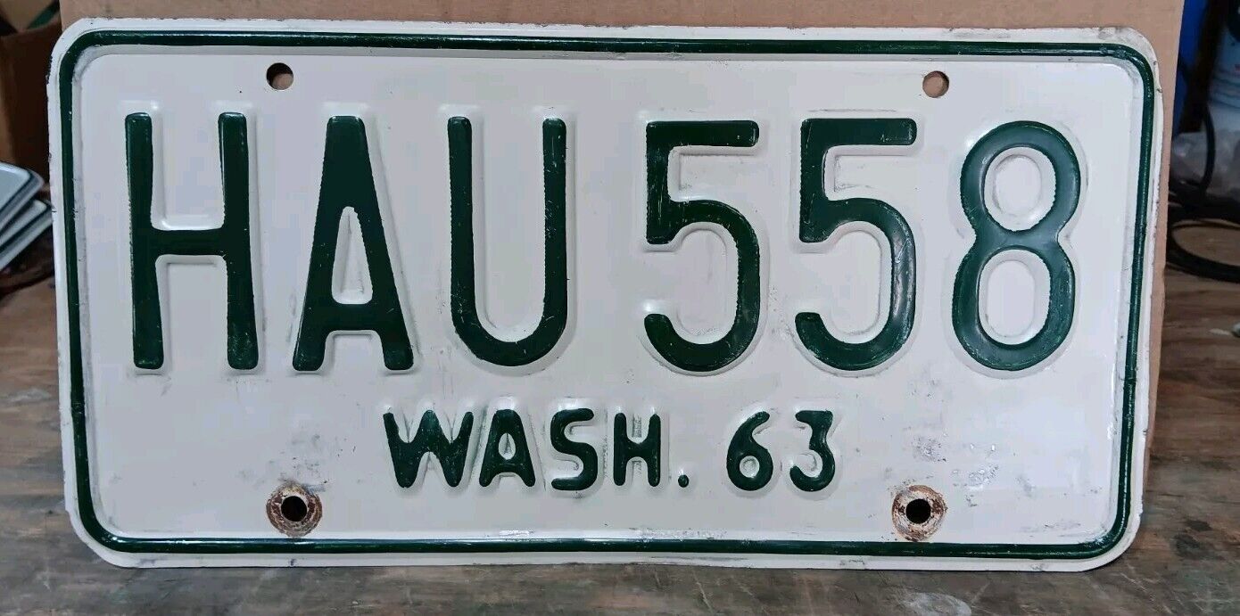 VINTAGE Washington License Plate GAU 558  WASH.63 64,65 BASE 