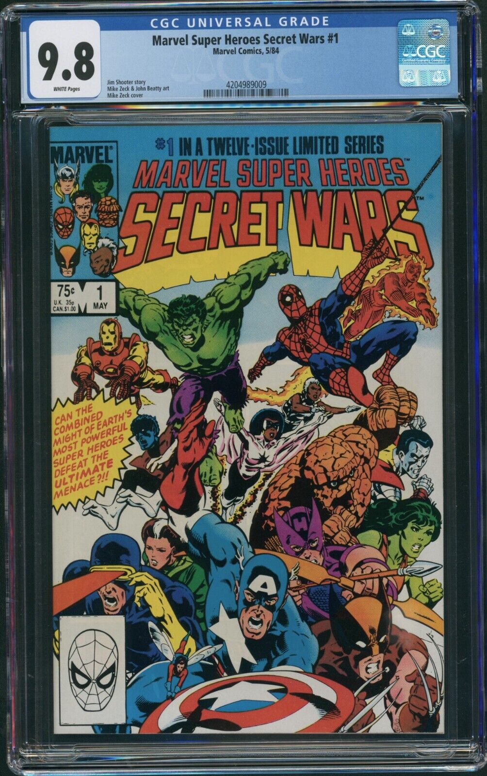 Marvel Super Heroes Secret Wars #1 (Marvel Comics, 1984) CGC 9.8 White pages