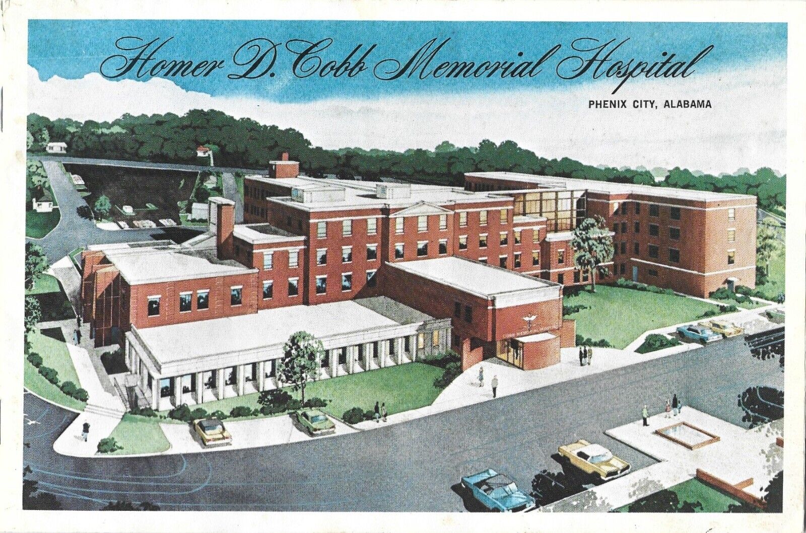 Vintage Patients Brochure Cobb Hospital Phenix City, Al. + Postcard