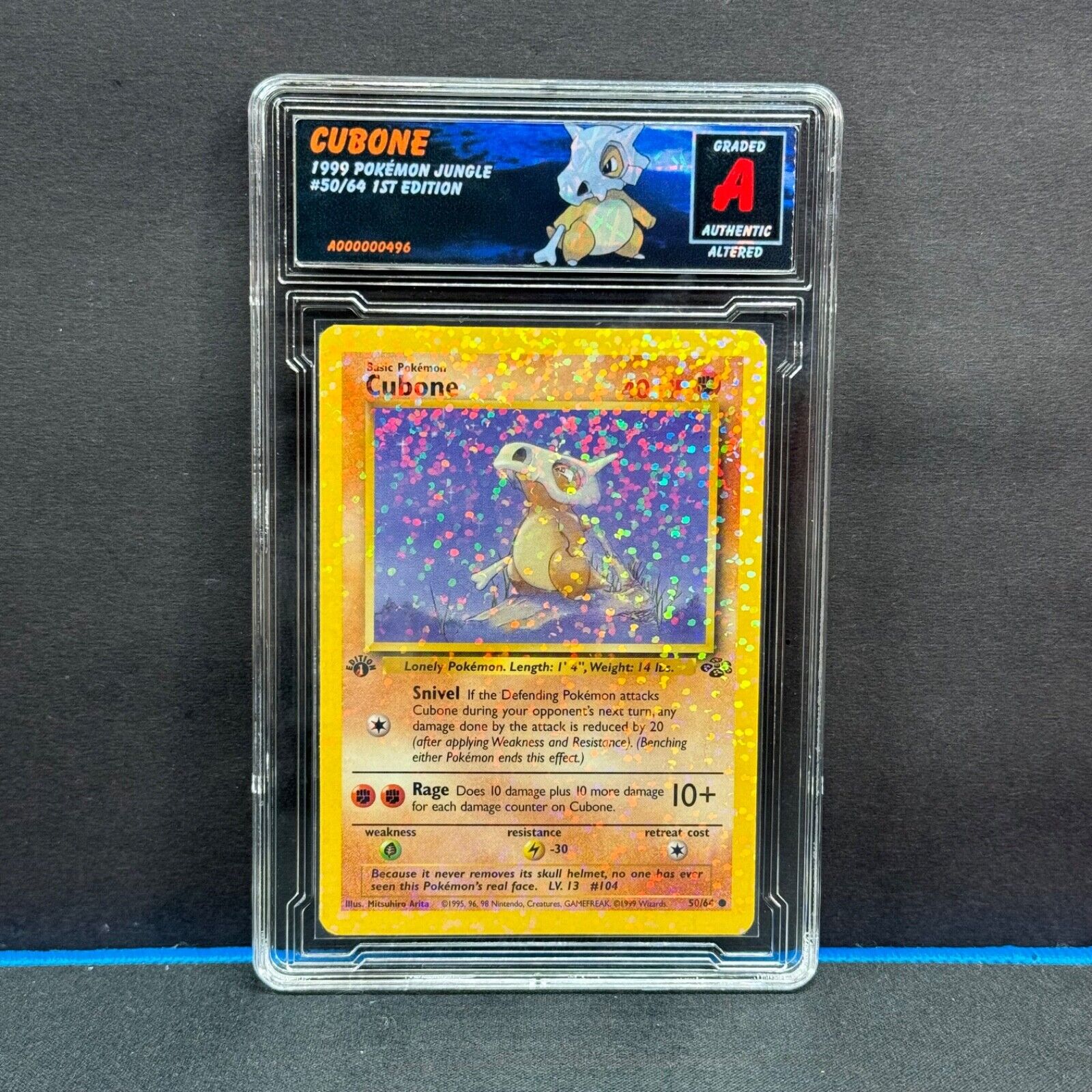1999 Pokémon Jungle Cubone #50/64 1st Edition Altered Sparkle Holo RazorSlabs 