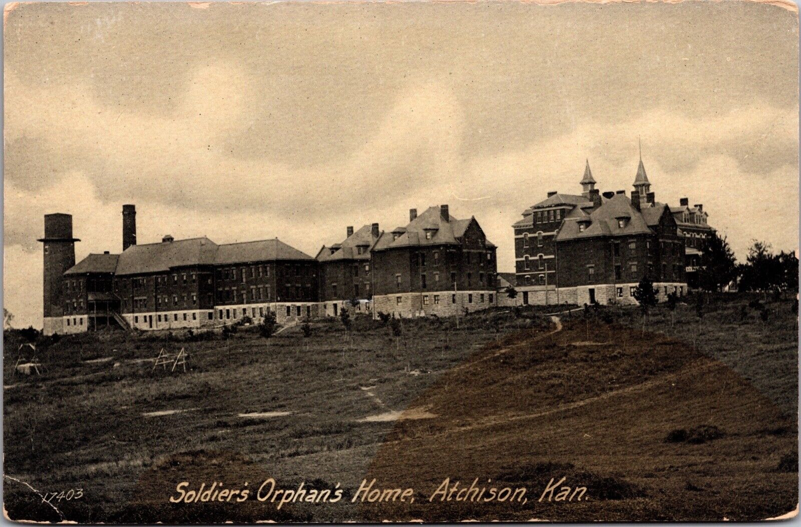Postcard Soldiers Orphans Home in Atchison, Kansas~4525