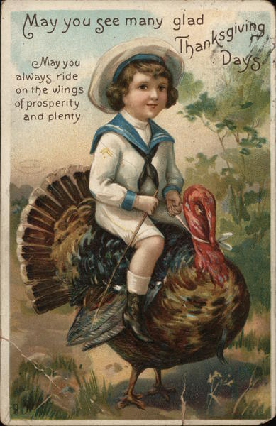 Children 1913 Clapsaddle May You See Many Glad Thanksgiving Days Postcard