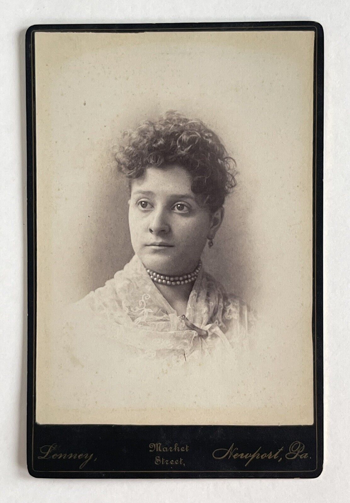 Victorian Cabinet Card Photo Woman Lady Newport, Pennsylvania Antique