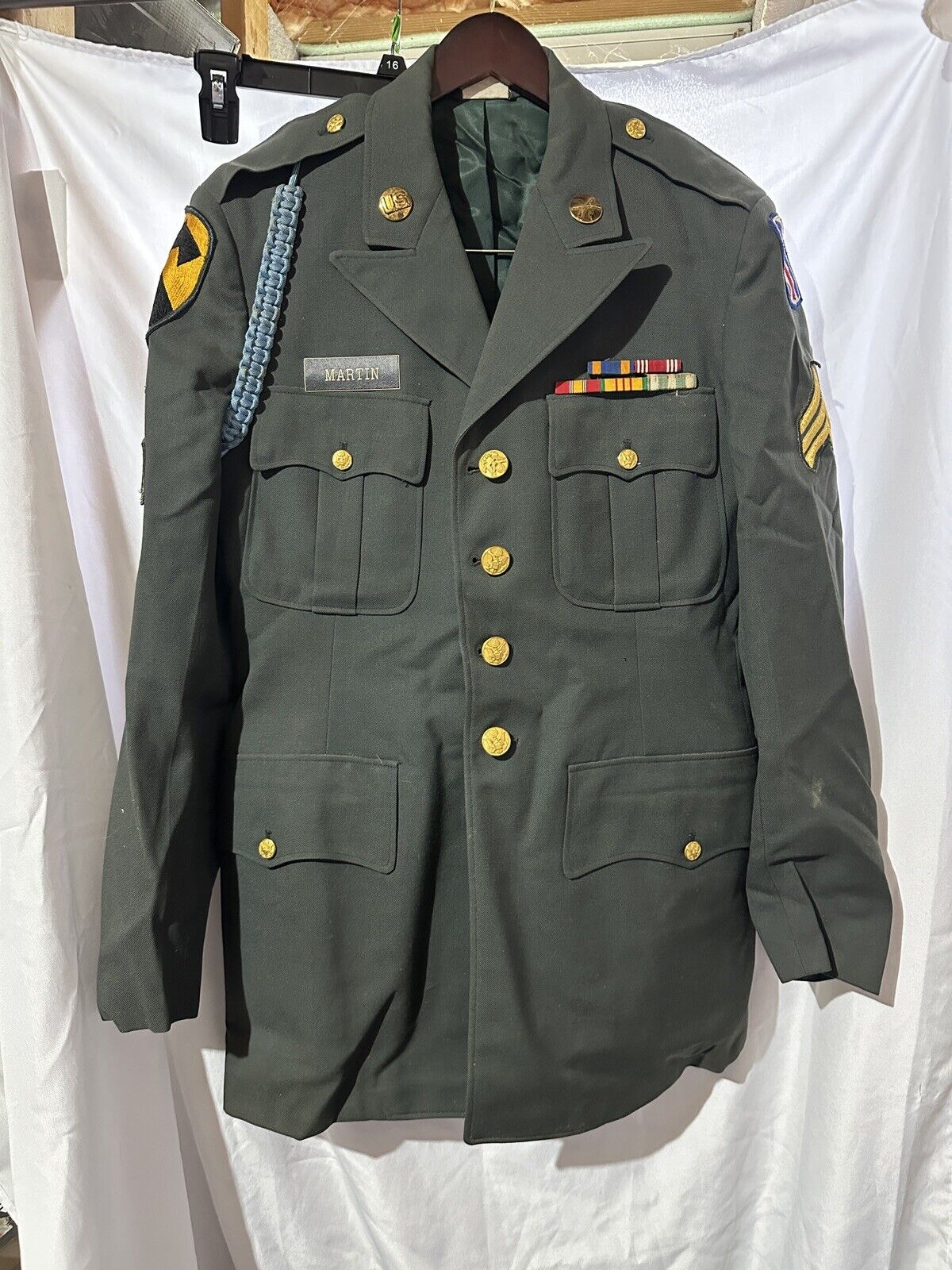 Vintage Vietnam US Army INFANTRY 7th Cav Sgt Class A Uniform Jacket 1964 NAMED