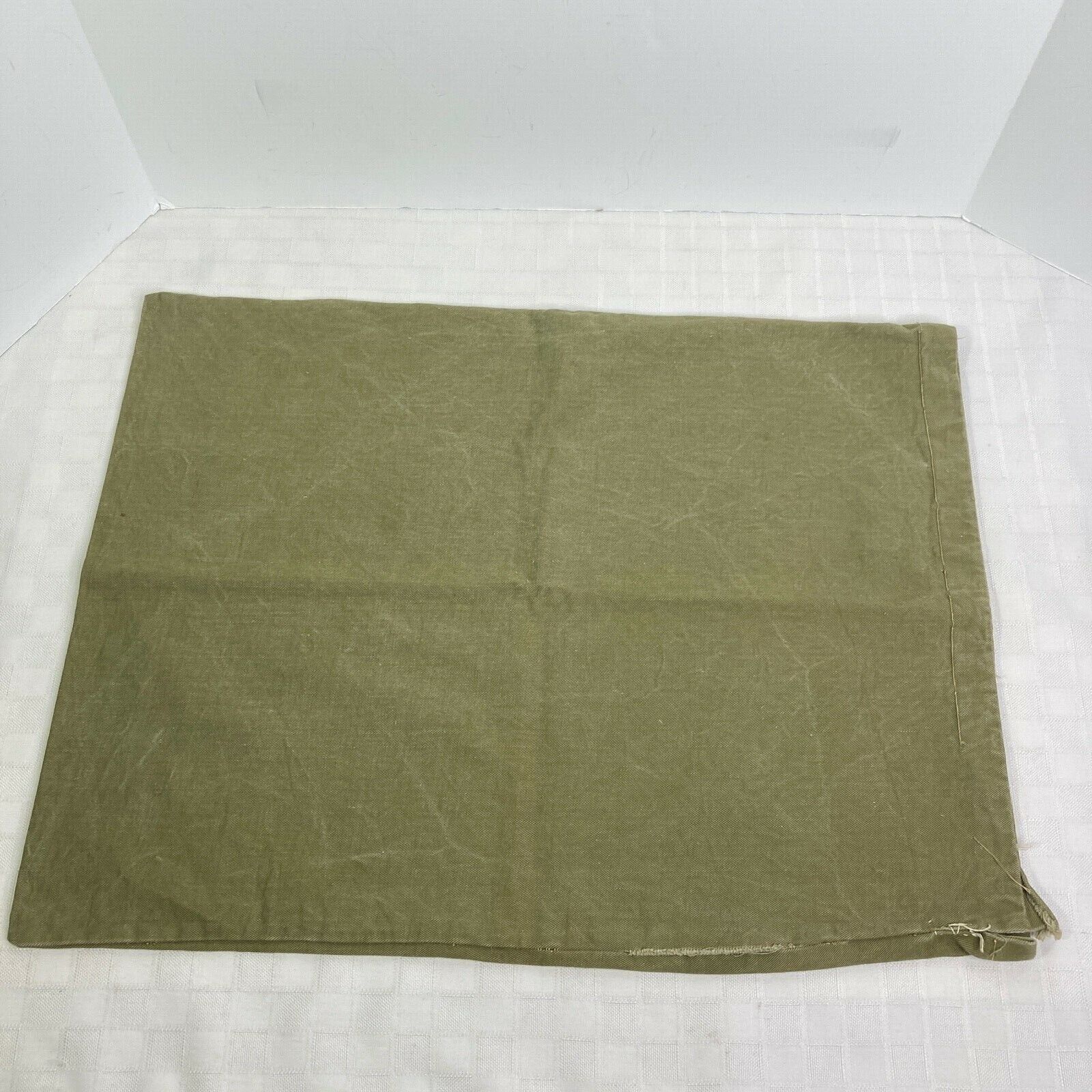 Green Drawstring Cotton Canvas Vintage Army Sack Bag 17x23