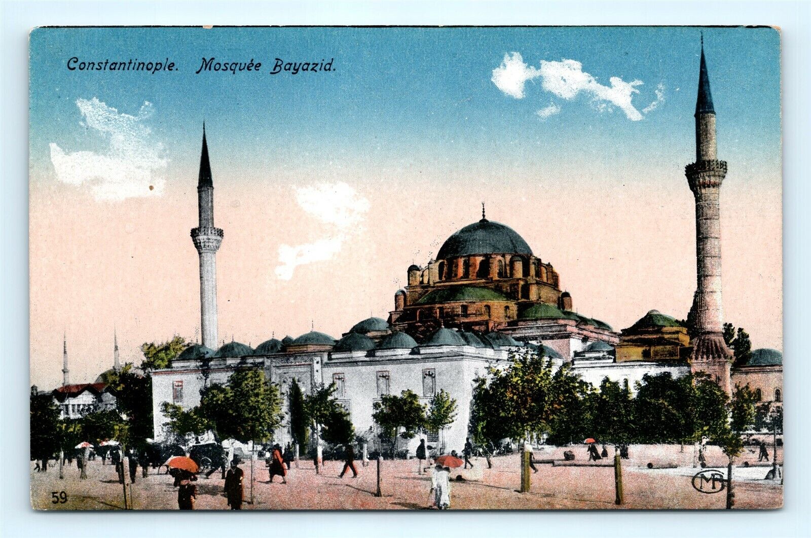 Postcard Turkey Constantinople Mosquee Bayazid K10