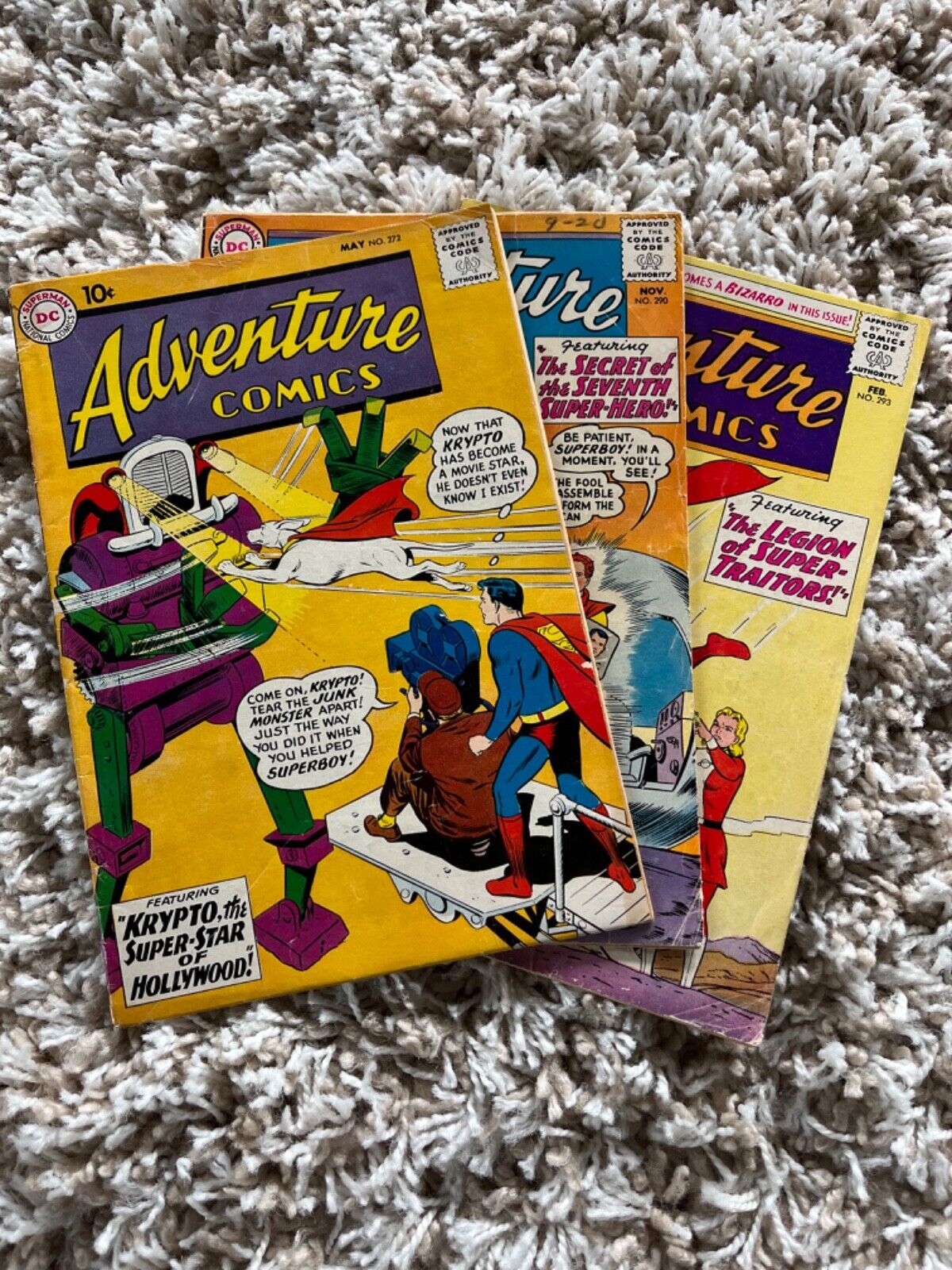 Adventure Comics lot of 11 average grade VG resto glue DC Comics