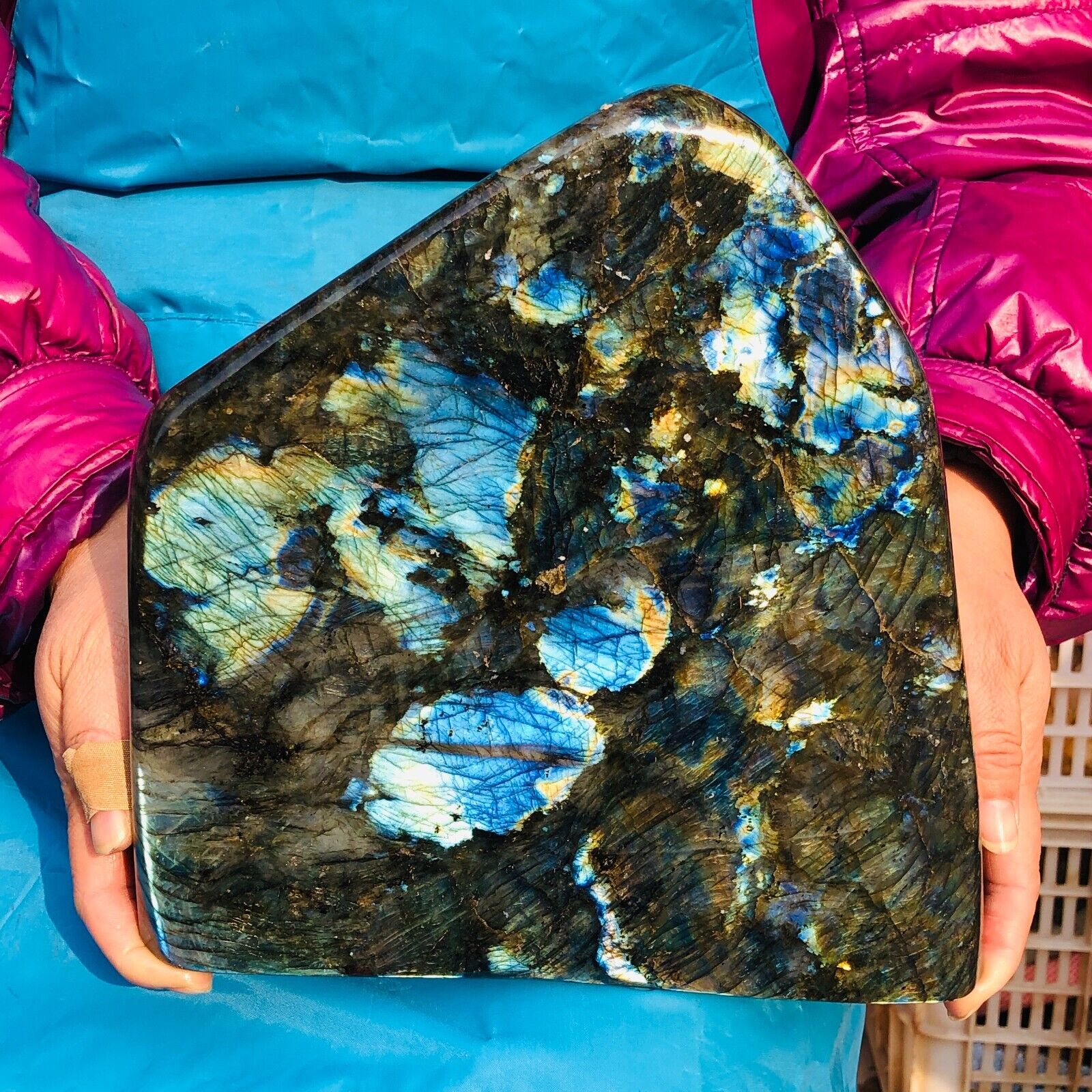 15.97LB Natural Gorgeous Labradorite QuartzCrystal Stone Specimen Healing 378