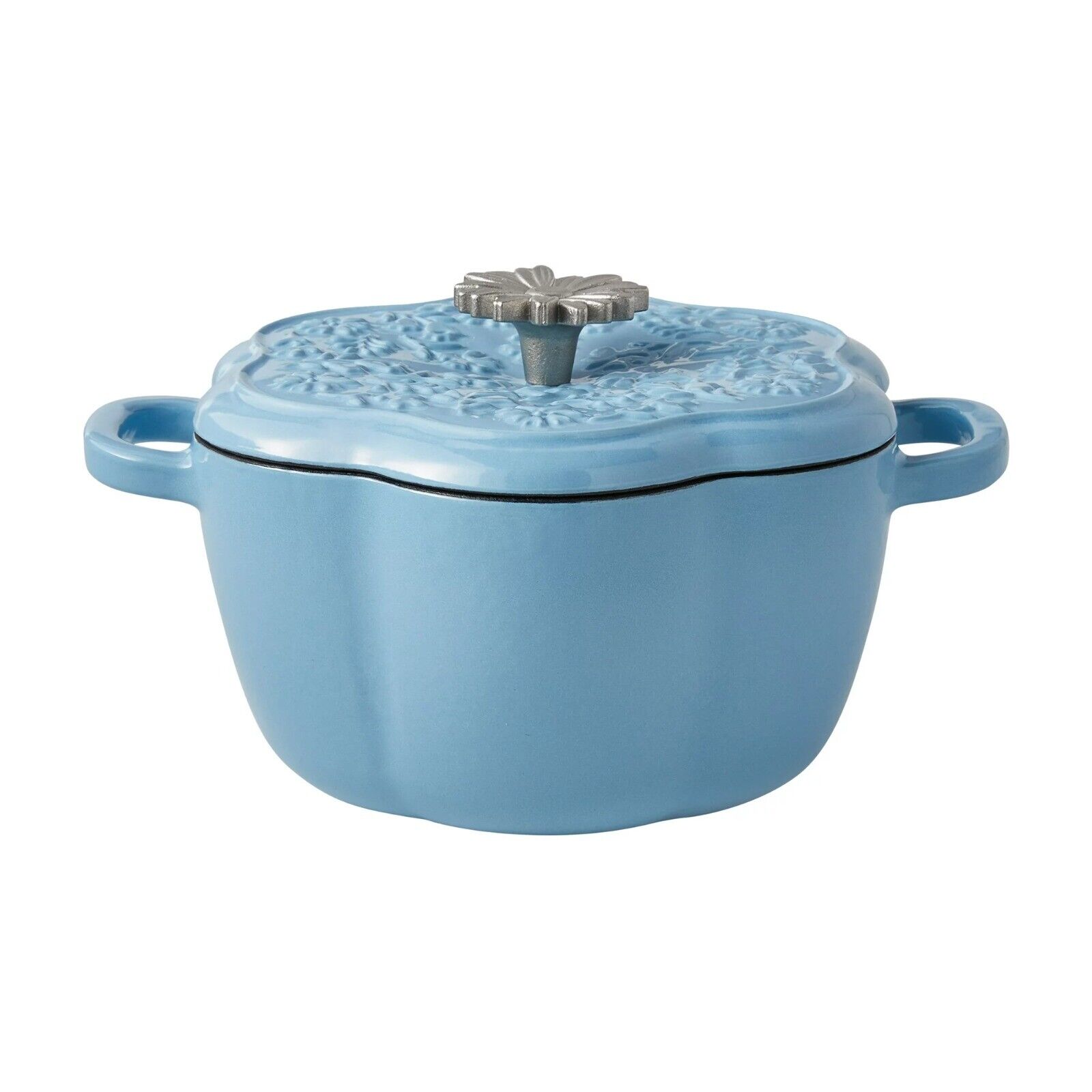 Periwinkle Enameled Cast Iron 2-Quart Dutch Oven with Lid Dutch Oven