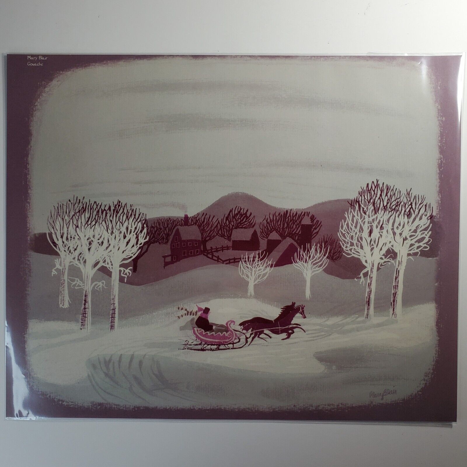 Mary Blair Lithograph Disney Poster Melody Time Once Upon a Wintertime Concept