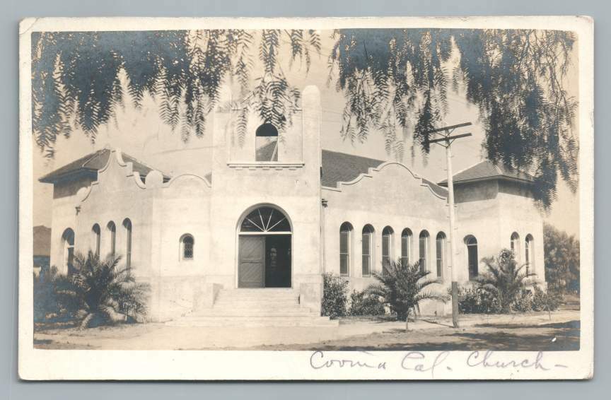 Church COVINA California RPPC Los Angeles County Rare Antique Real Photo 1910