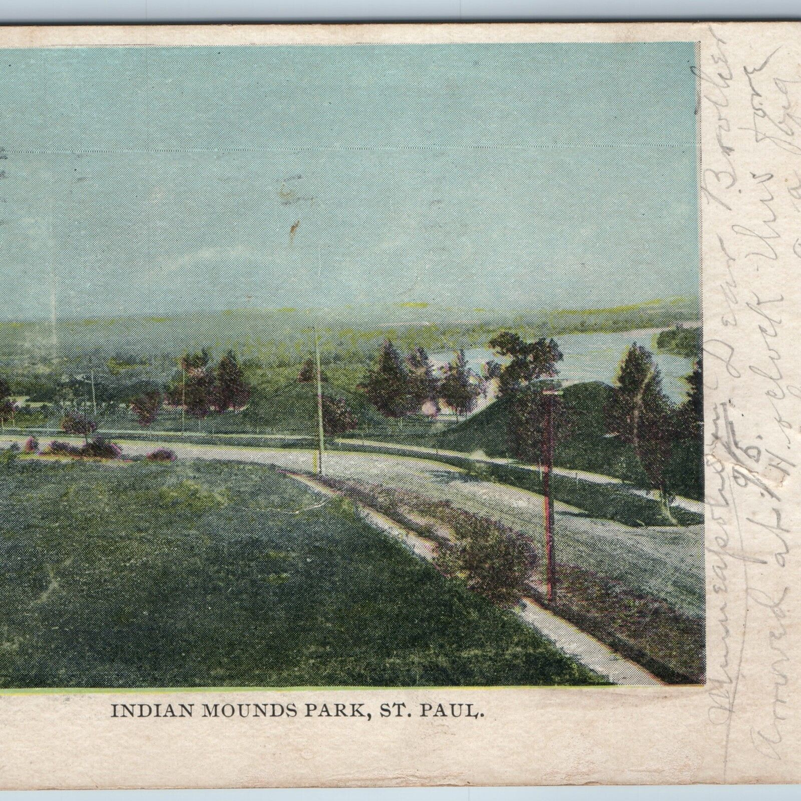 c1900s UDB St. Paul, MN Indian Mounds Park WG MacFarlane Postcard Ancient A196