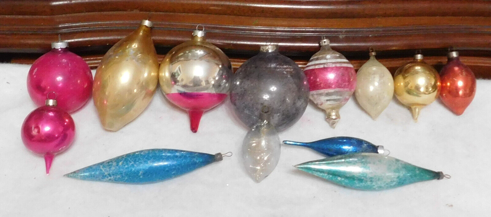 Lg Vintage Pre-WWII Mercury Glass Christmas Ornaments Unsilvered Sphere More Lot
