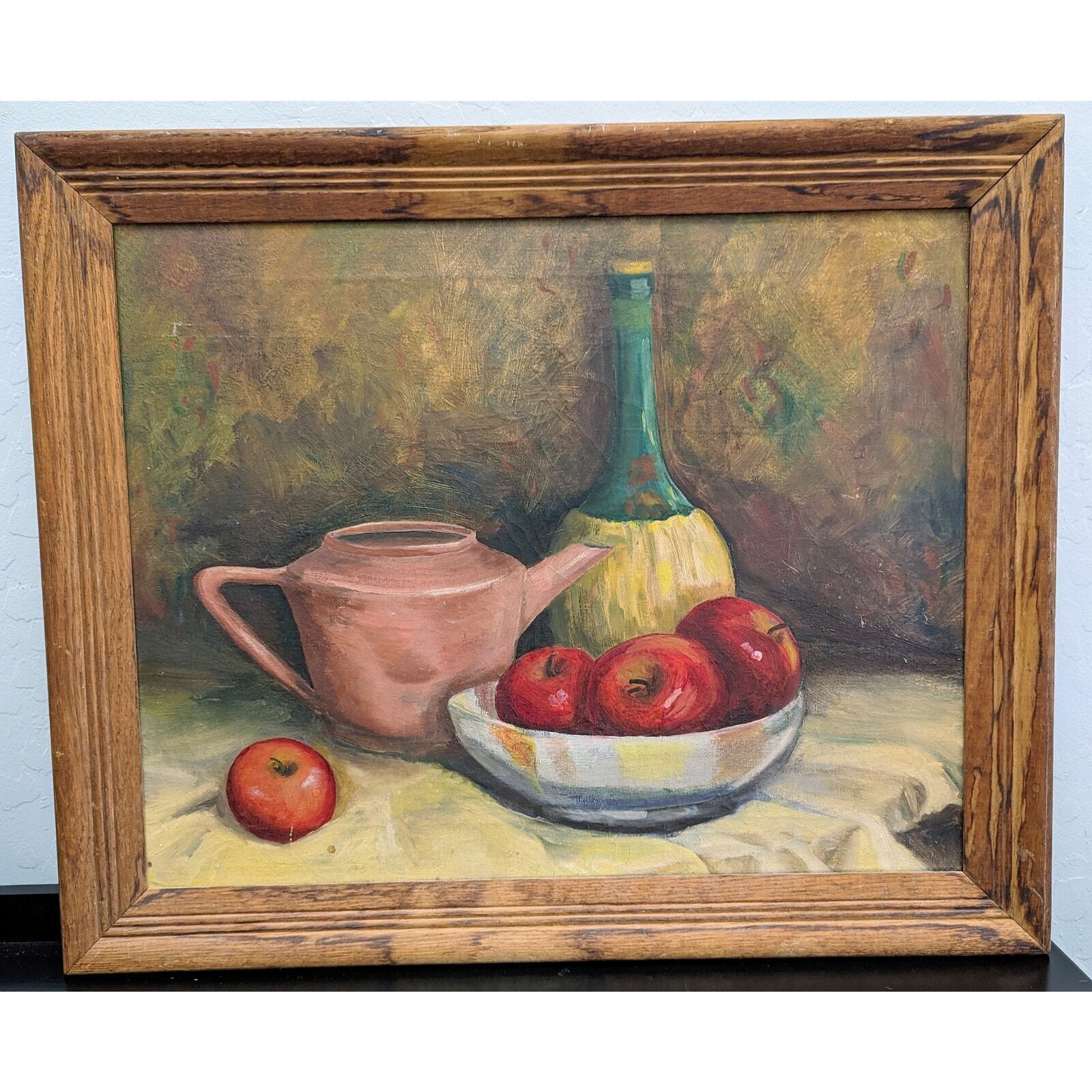 Antique oil painting Still life unsigned 16 x 20 \