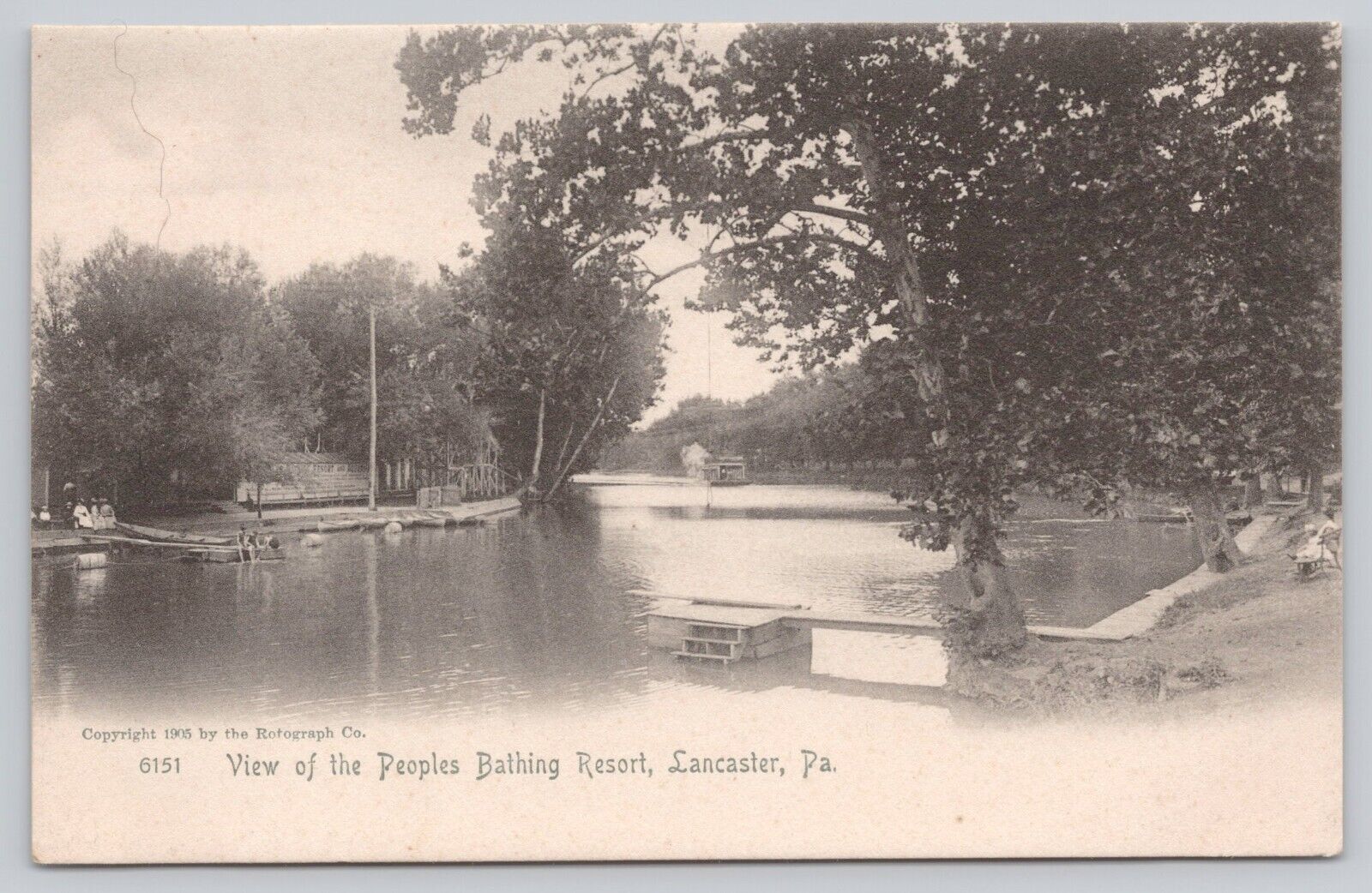 View Peoples Bathing Resort Lancaster Pennsylvania Undivided Back Postcard