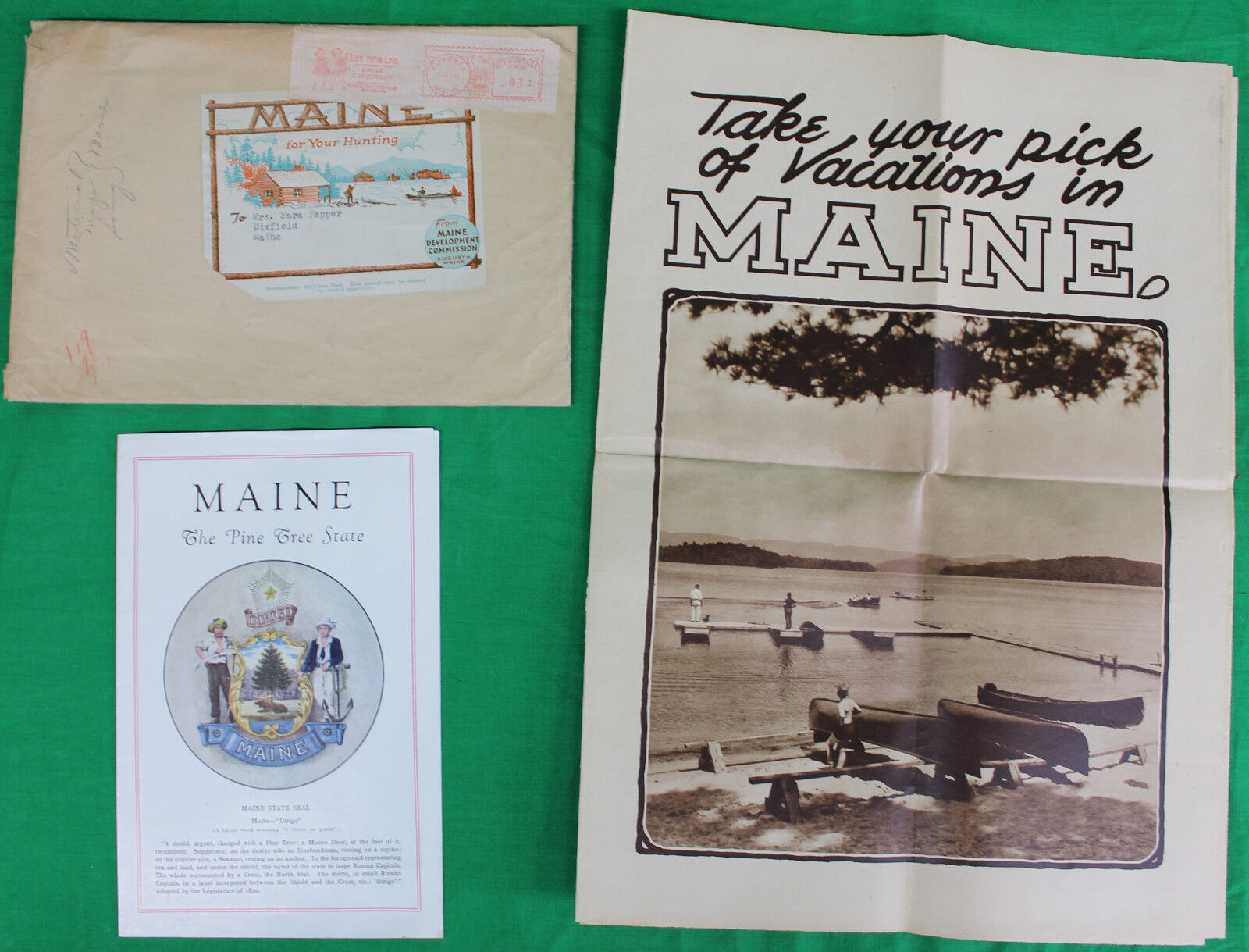 Original 1939 Maine Travel Souvenir Lot