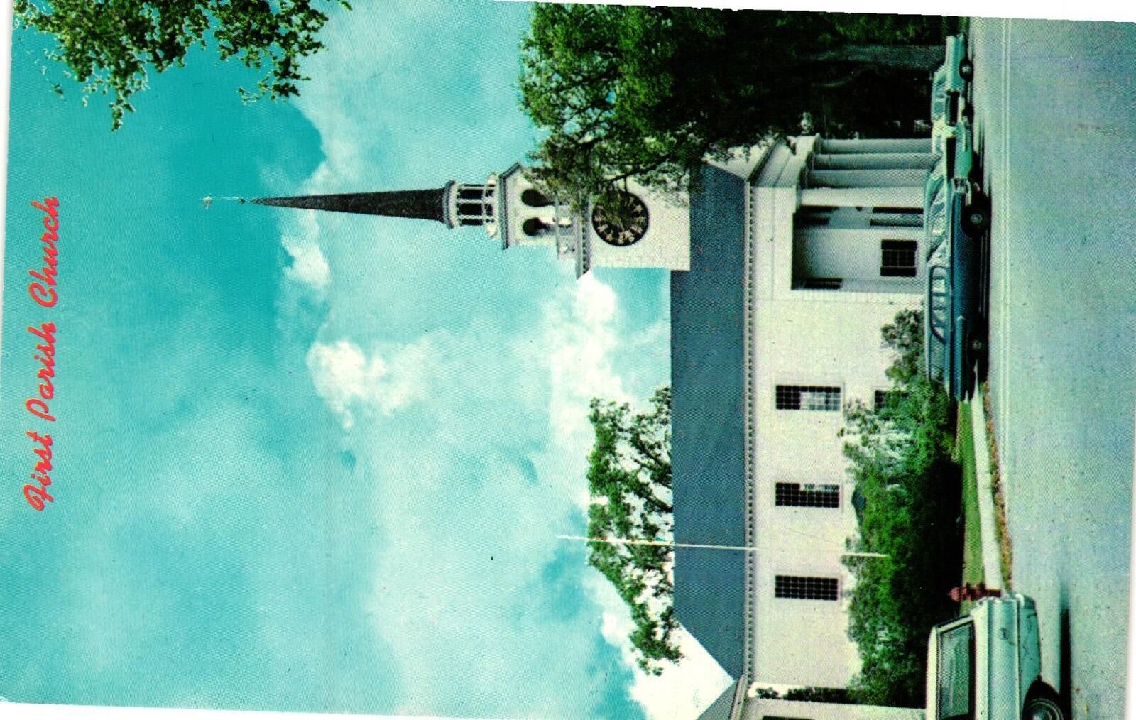 Vintage Postcard- First Parish Church, Billerica, MA.