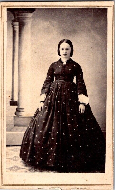 Young Lady in Hoop Dress, 1860s Fashion, CDV Photo, #1944