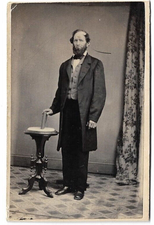 CDV Photograph Man Full Length w/ book 1864-66 Tax Stamp Evans Prince York PA
