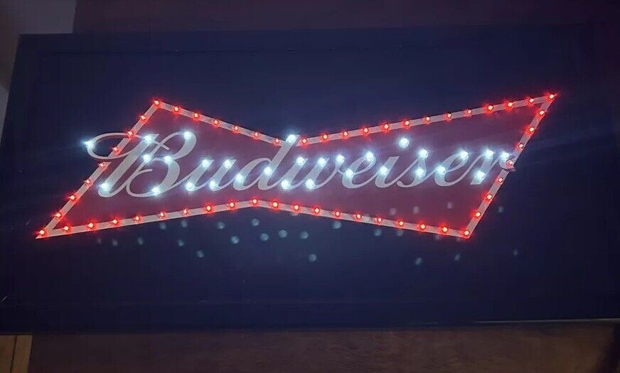 Rare 19x10 Inch Budweiser Beer FLASHING Neon Sign