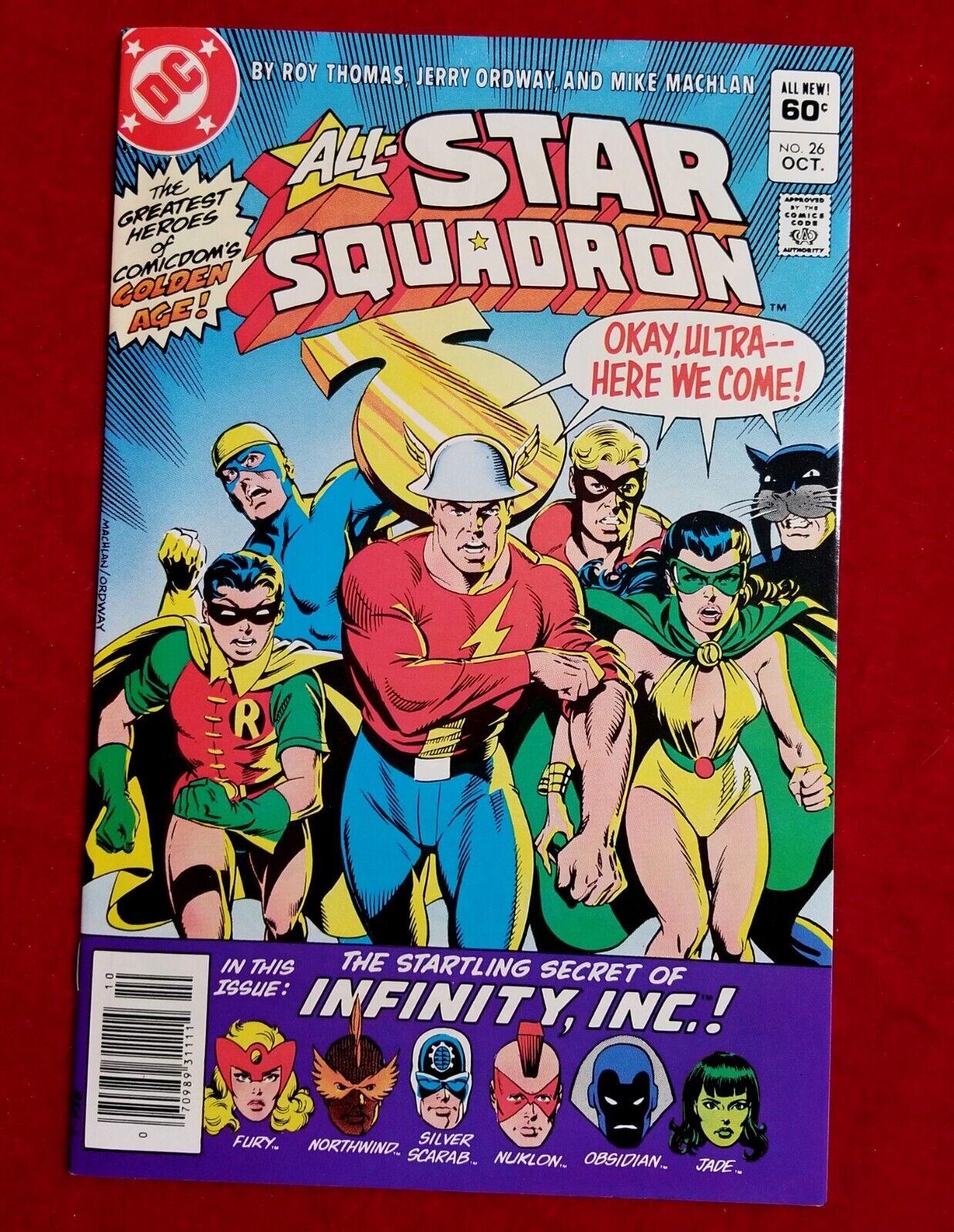 1983 All Star Squadron #26 Infinity Inc Cover App NEWSSTAND Key 80s VIBRANT 